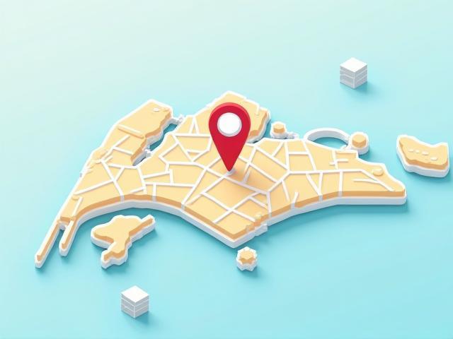 Illustration of a map showing the location of Synthex Digital Solutions office in Singapore