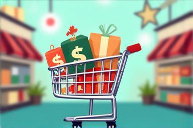 Illustration of an online shopping cart with products