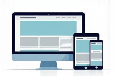 Illustration showing website adaptability on phone, tablet, and desktop