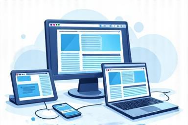 Illustration of a website on different devices